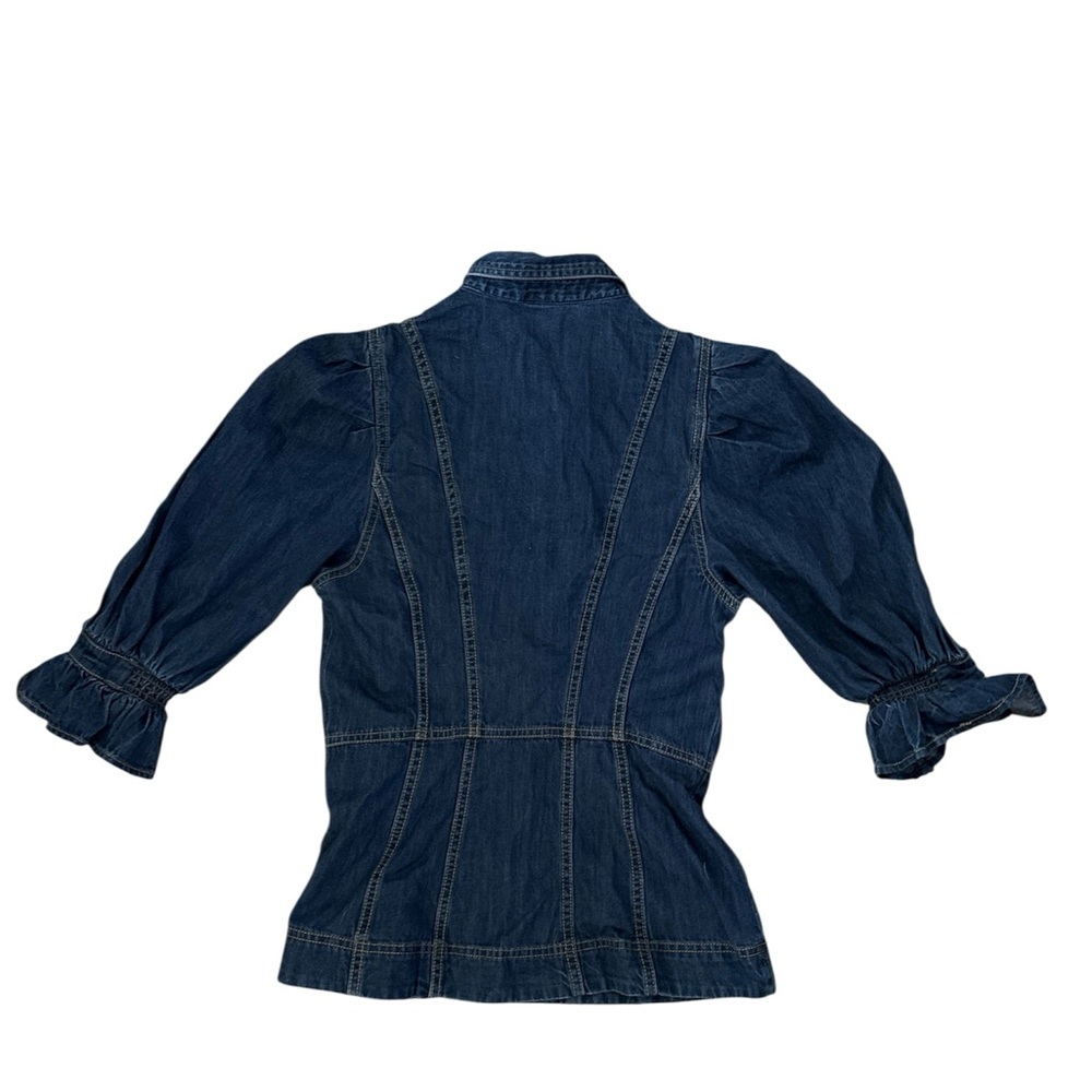 ANTHROPOLOGIE➕NWT Puff Sleeve Denim Button-down Shirt - Picture 5 of 9